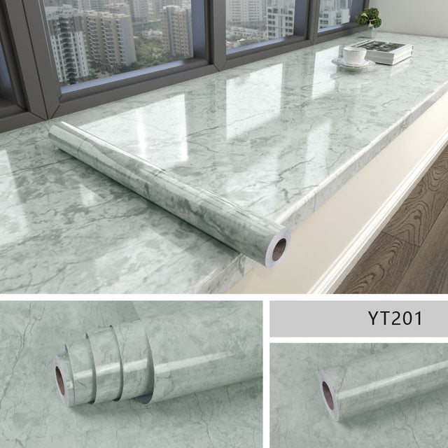 Wall Film Self-Adhesive 3D Marble Waterproof & Mold-Resistant