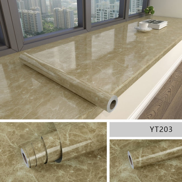 Wall Film Self-Adhesive 3D Marble Waterproof & Mold-Resistant