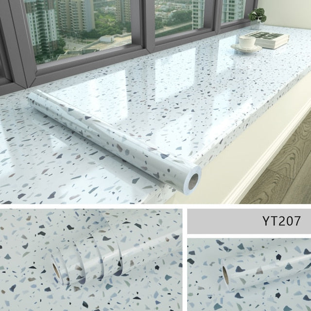 Wall Film Self-Adhesive 3D Marble Waterproof & Mold-Resistant