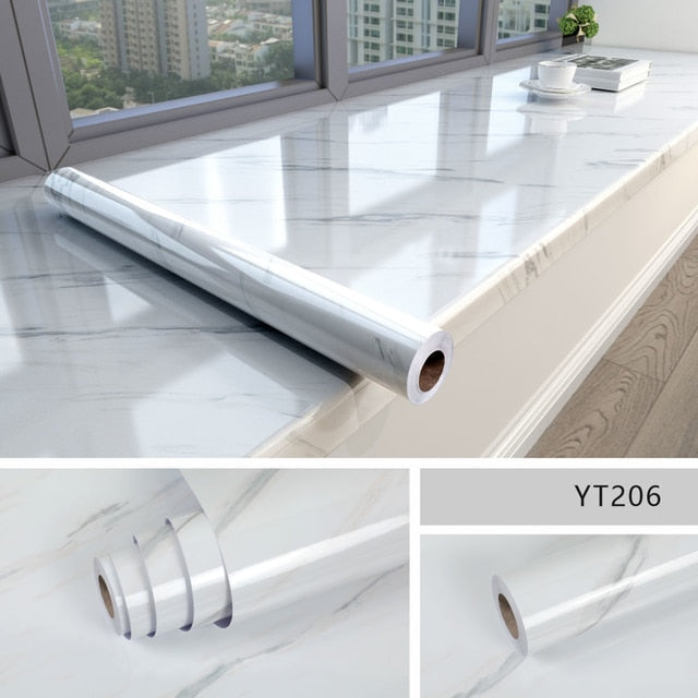 Wall Film Self-Adhesive 3D Marble Waterproof & Mold-Resistant