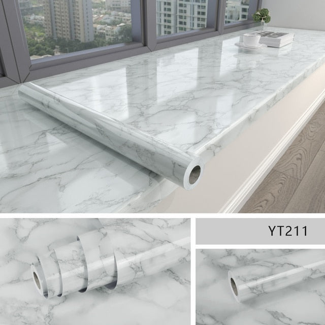 Wall Film Self-Adhesive 3D Marble Waterproof & Mold-Resistant