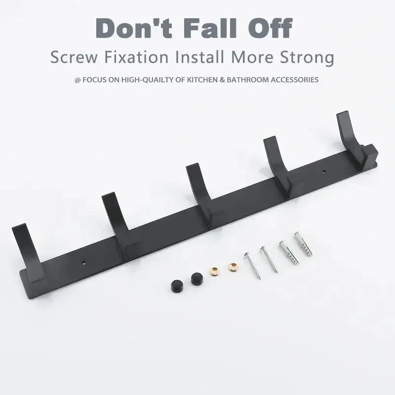Wall Hook Rack Aluminum Alloy Double Hooks Set of 5