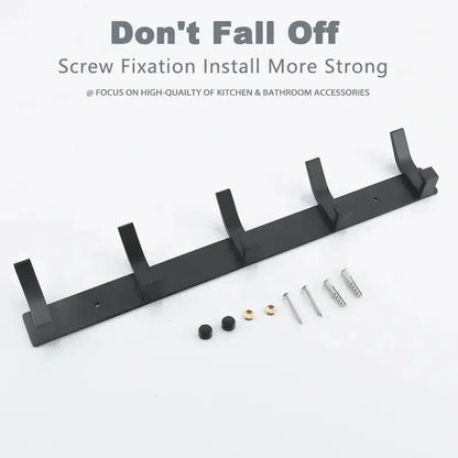 Wall Hook Rack Aluminum Alloy Double Hooks Set of 5