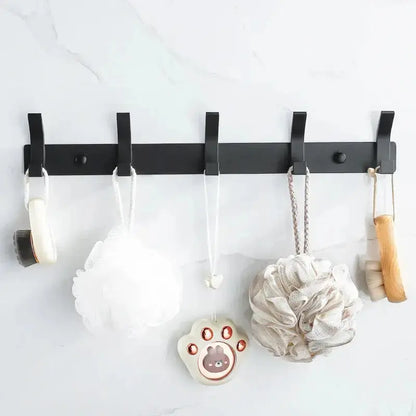 Wall Hook Rack Aluminum Alloy Double Hooks Set of 5