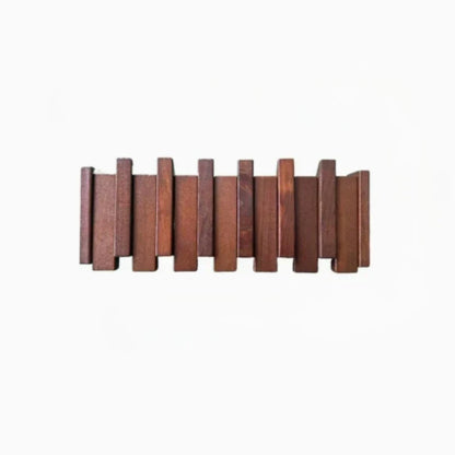 Wall Hook Rack Wood Retractable Hooks