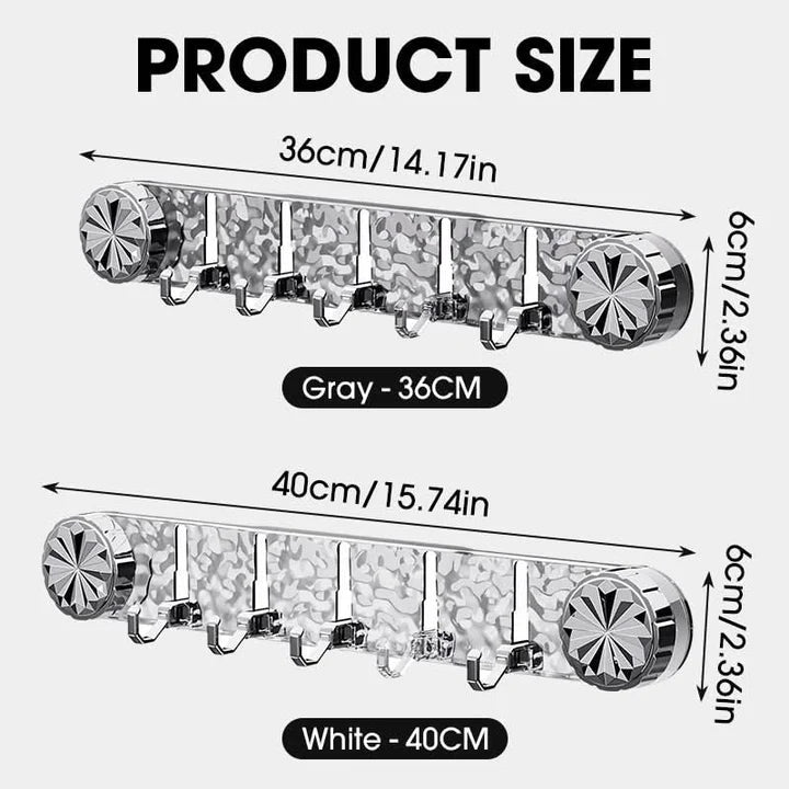 Wall Hook Rail Self-Adhesive Twist-Press Foldable Crystal Ends