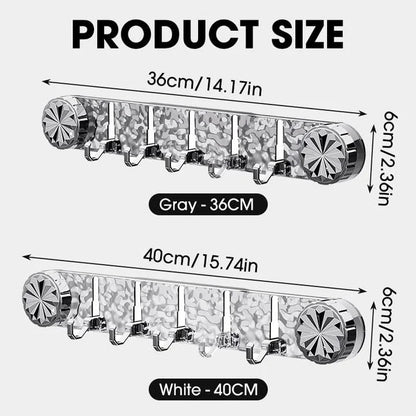 Wall Hook Rail Self-Adhesive Twist-Press Foldable Crystal Ends