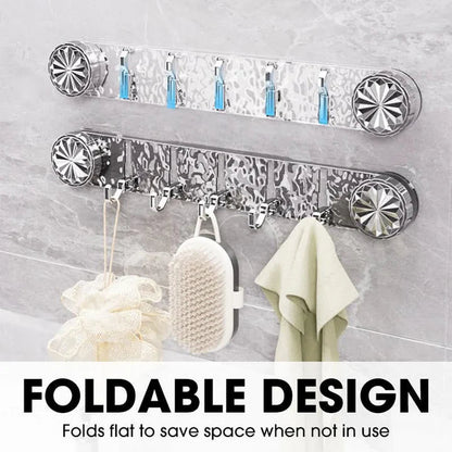 Wall Hook Rail Self-Adhesive Twist-Press Foldable Crystal Ends