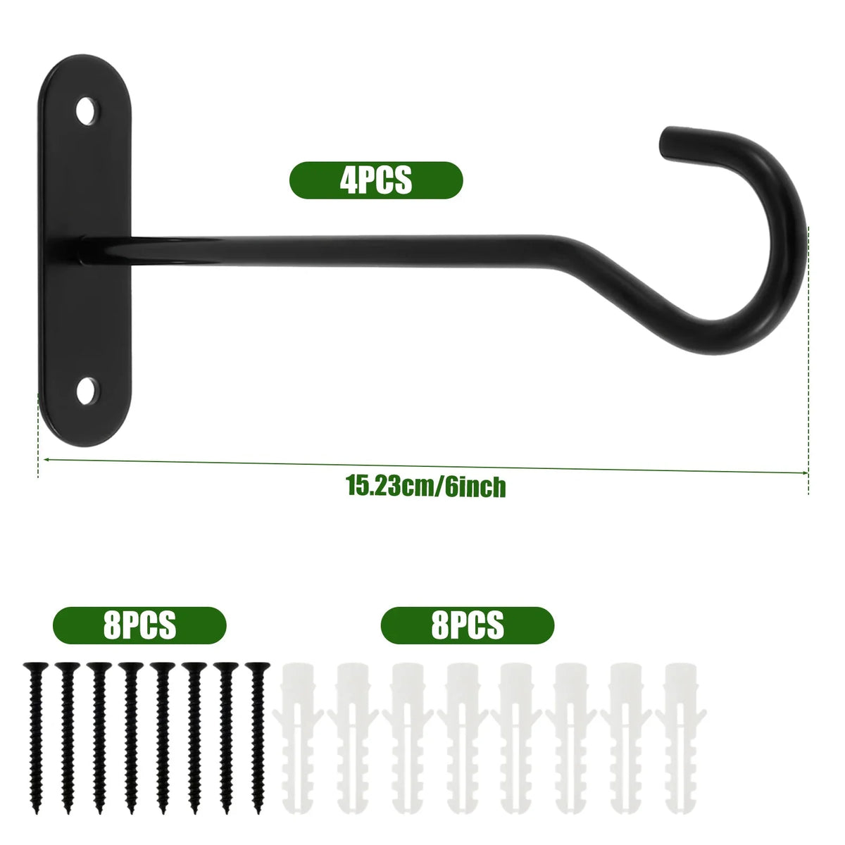Wall Hook Set Heavy-Duty Iron 22 lb Capacity