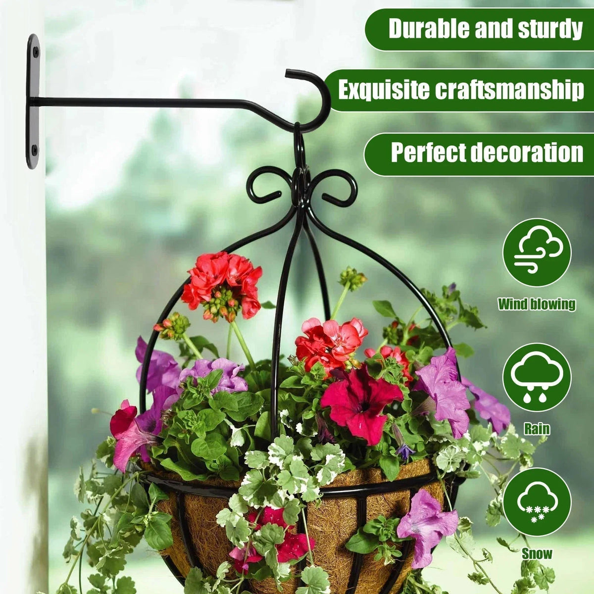 Wall Hook Set Heavy-Duty Iron 22 lb Capacity