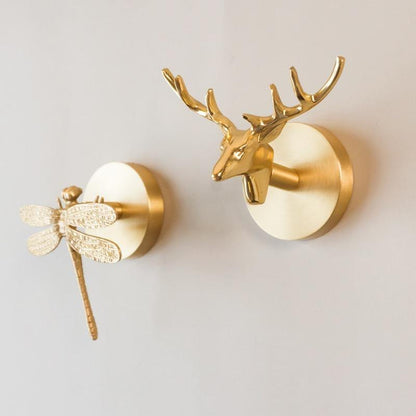 Wall Hook Solid Brass Animal Head
