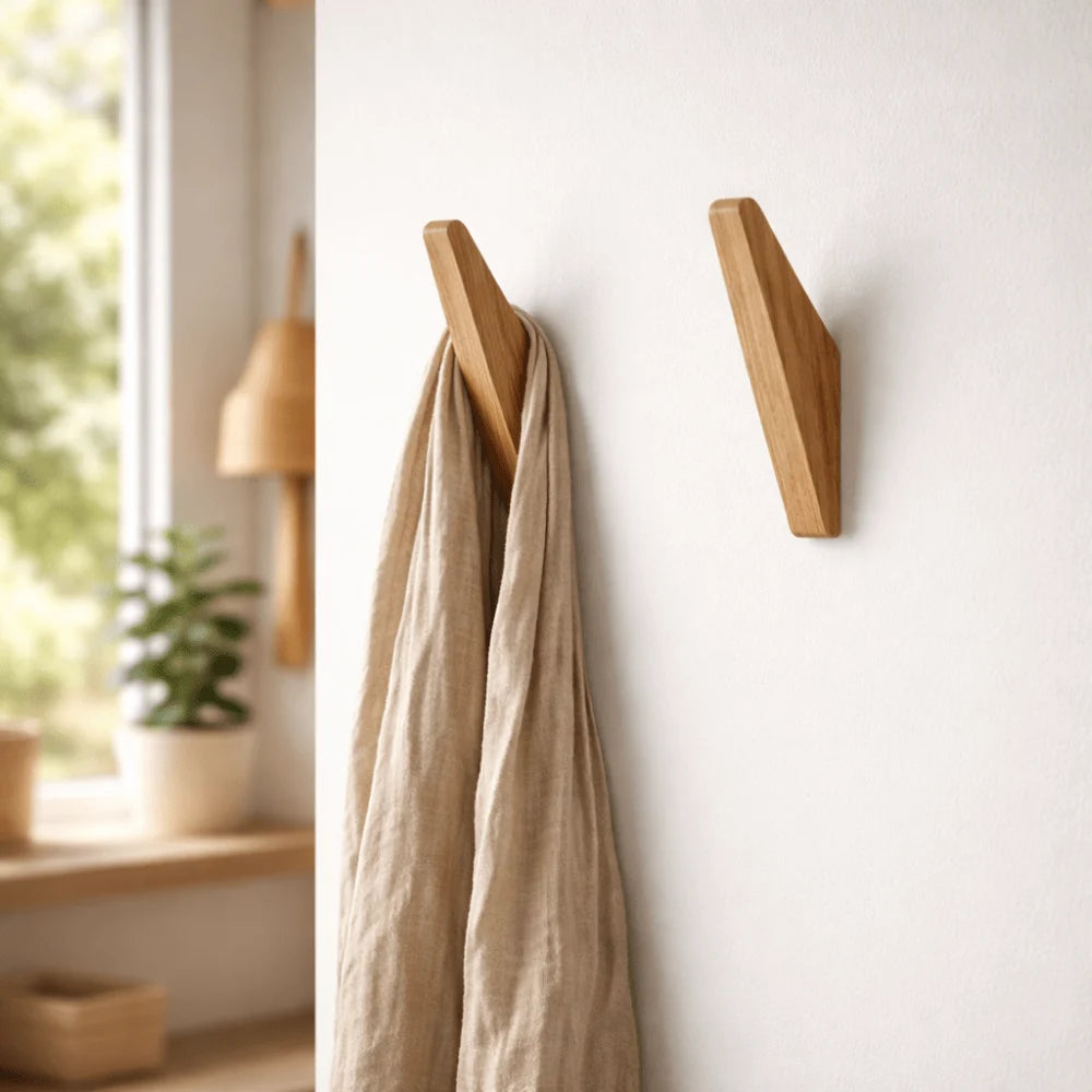 Wall Hook Solid Wood Two-Tone Finish