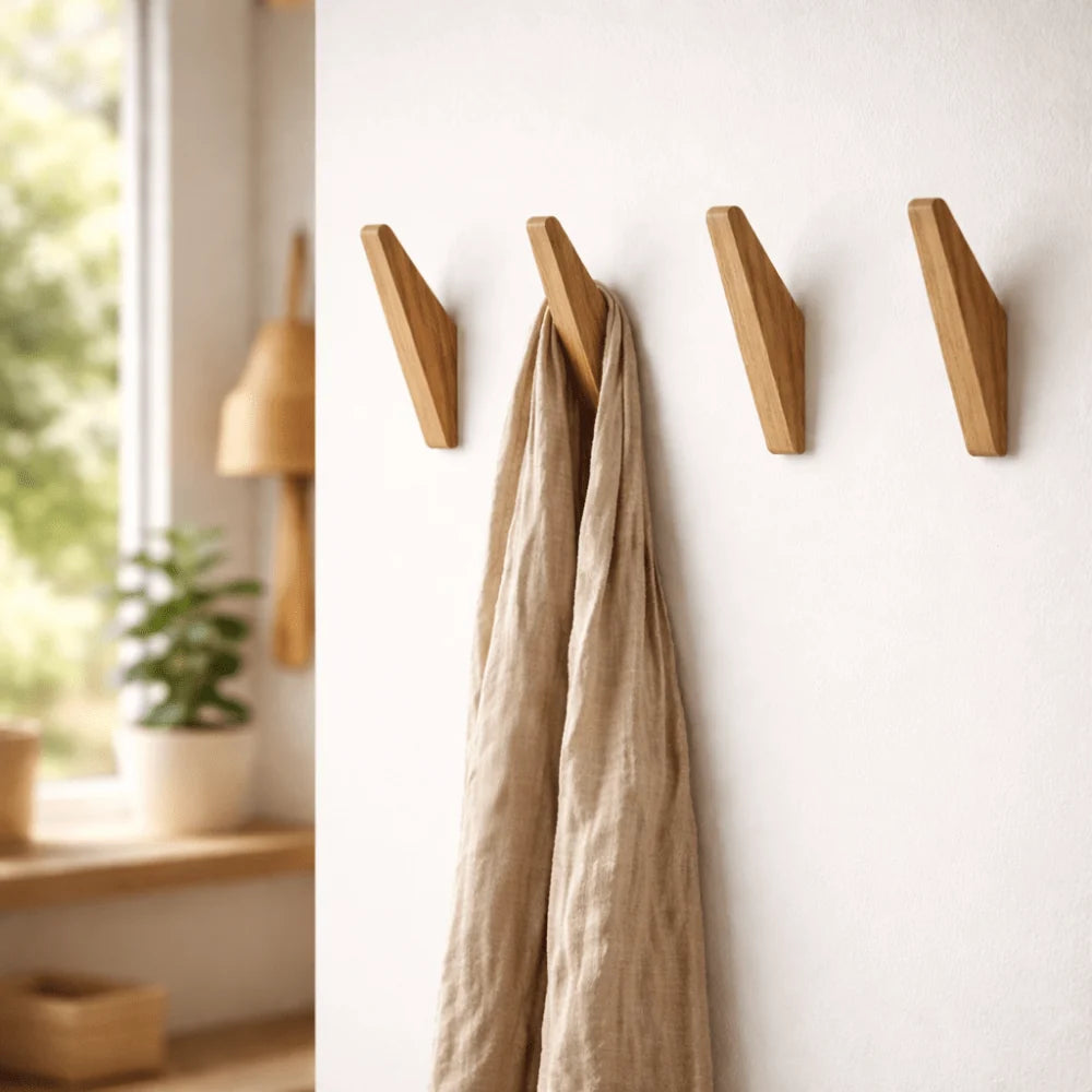Wall Hook Solid Wood Two-Tone Finish