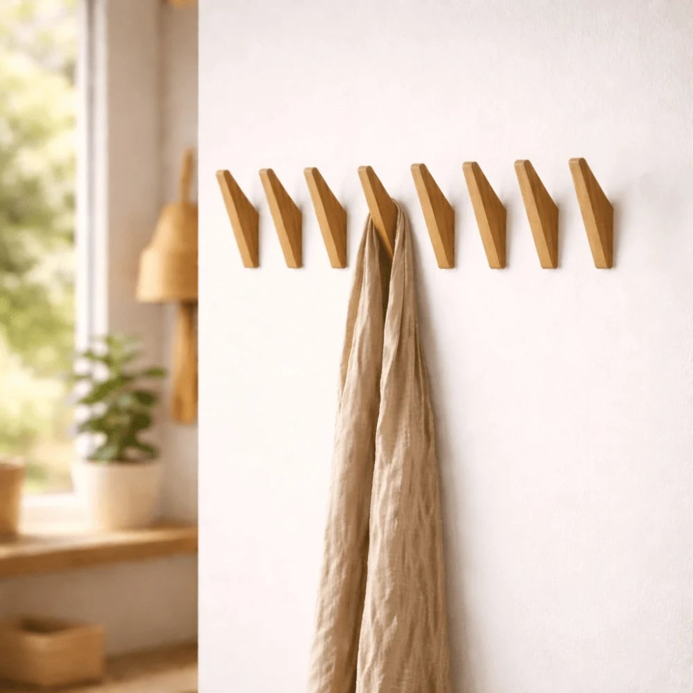 Wall Hook Solid Wood Two-Tone Finish