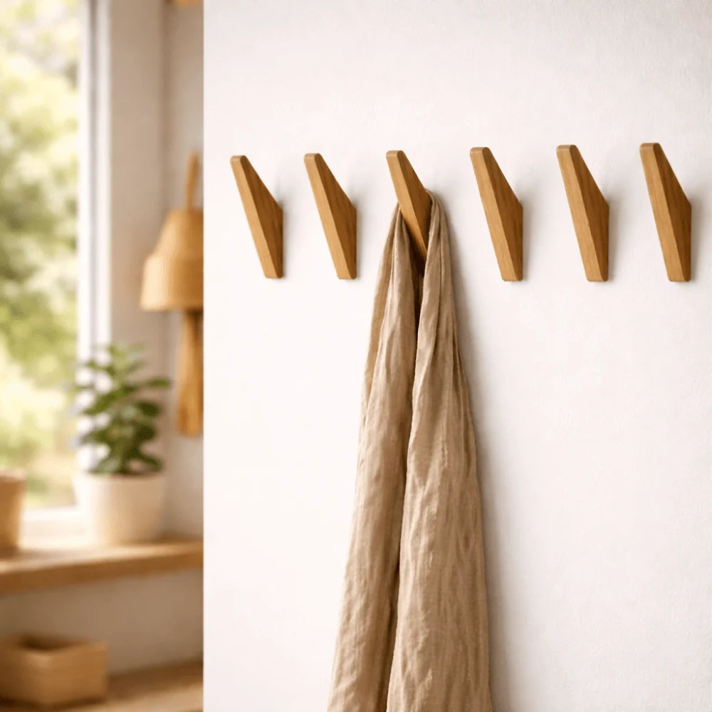 Wall Hook Solid Wood Two-Tone Finish