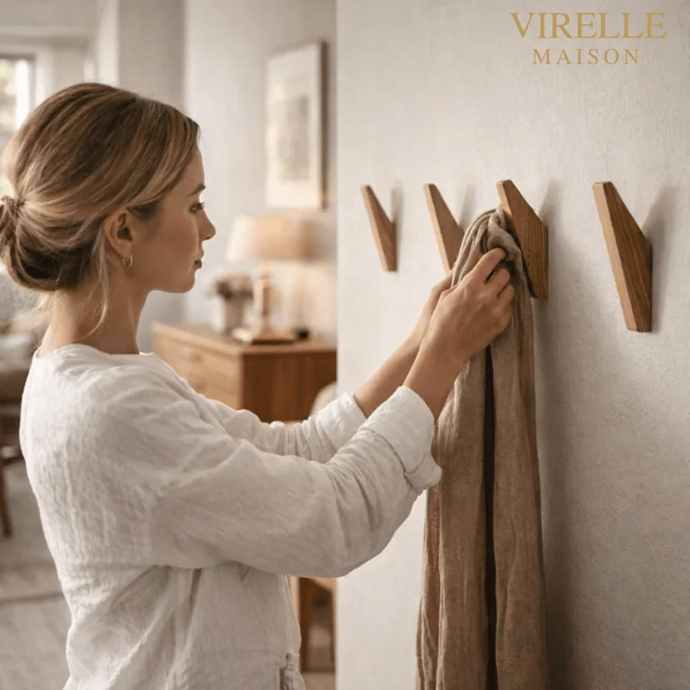 Wall Hook Solid Wood Two-Tone Finish
