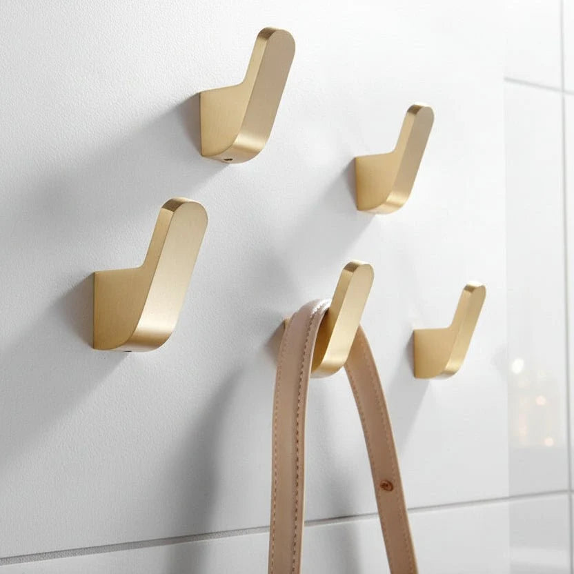 Wall Hooks Brass Gold Finish Space-Saving Design