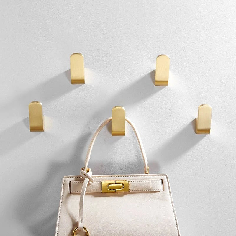 Wall Hooks Brass Gold Finish Space-Saving Design