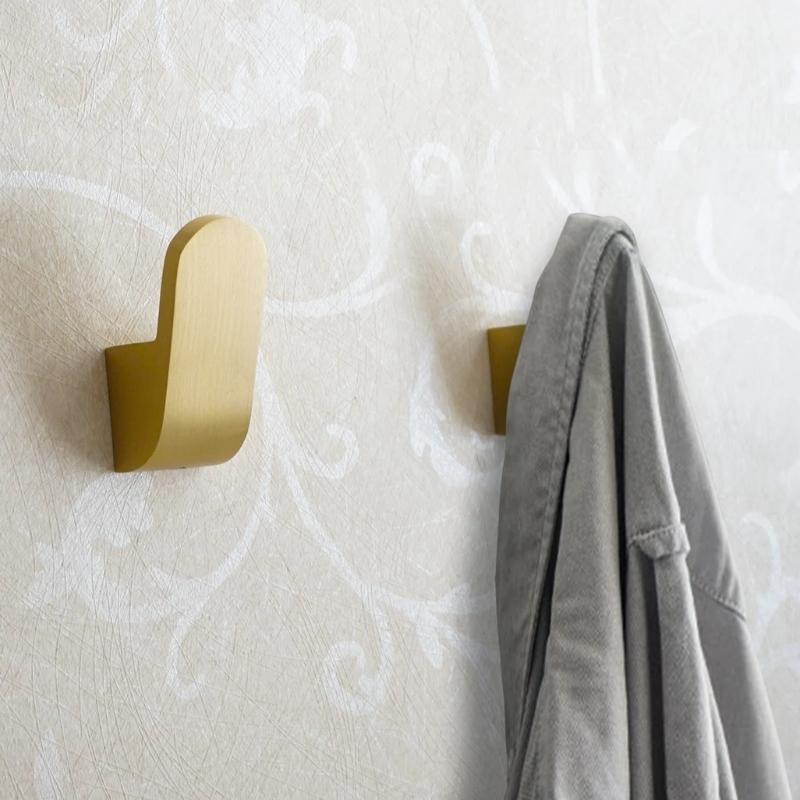 Wall Hooks Brass Gold Finish Space-Saving Design