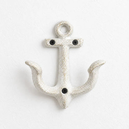 Wall Hooks Cast Iron Nautical Anchor Design with Mounting Hardware