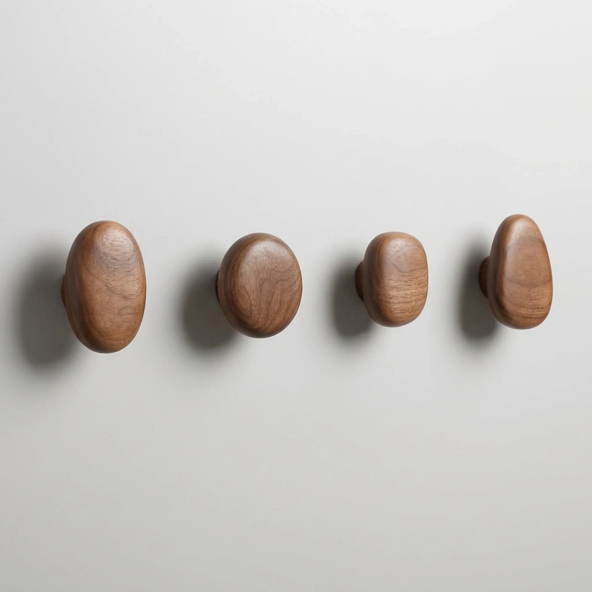 Wall Hooks Wooden Space-Saving Set of 4