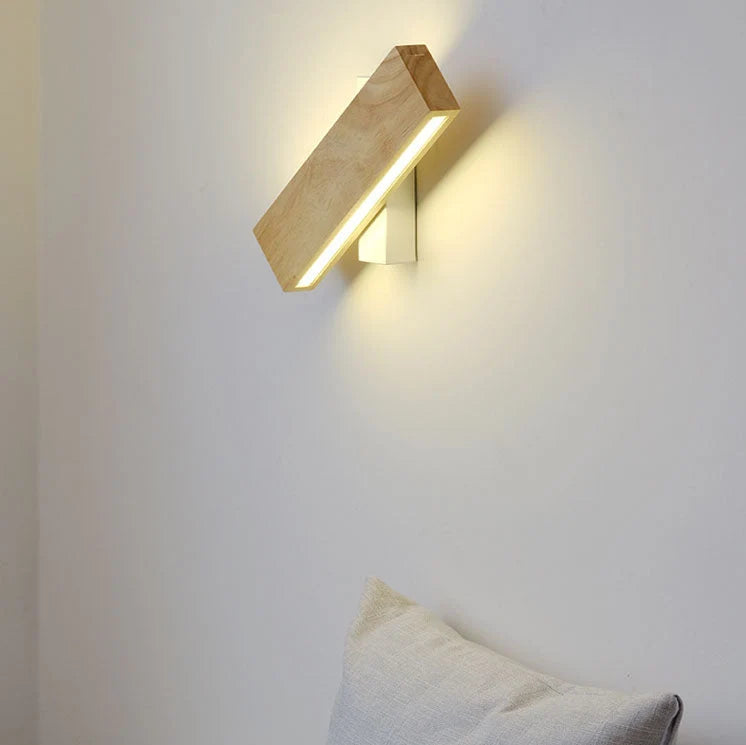 Wall Lamp 360° Swivel Integrated LED Wood & Aluminum