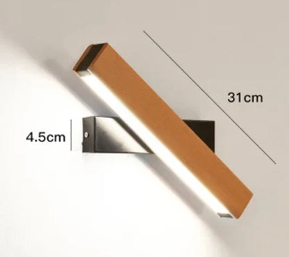 Wall Lamp 360° Swivel Integrated LED Wood & Aluminum