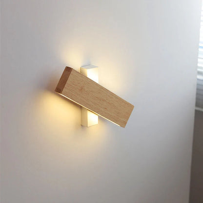 Wall Lamp 360° Swivel Integrated LED Wood & Aluminum