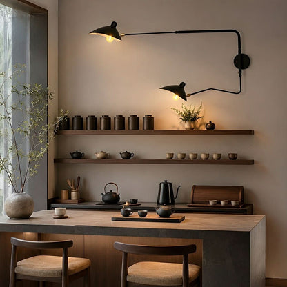 Wall Lamp Adjustable Swivel Arm Iron Construction