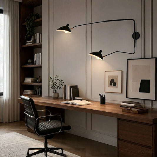 Wall Lamp Adjustable Swivel Arm Iron Construction