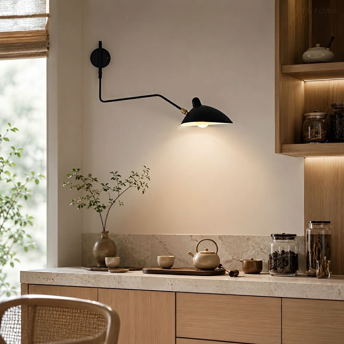 Wall Lamp Adjustable Swivel Arm Iron Construction