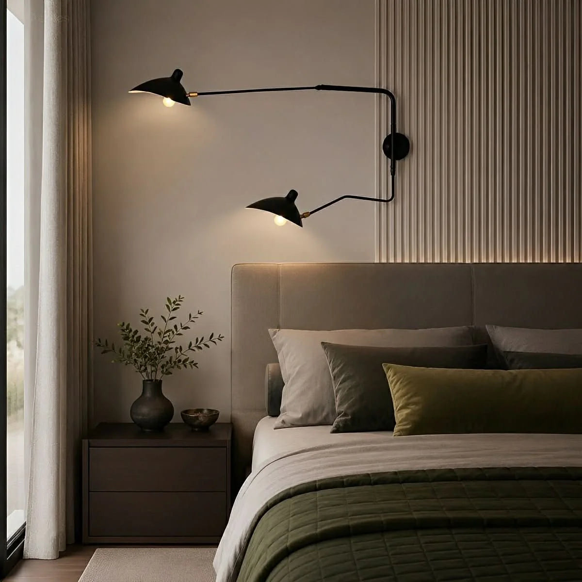 Wall Lamp Adjustable Swivel Arm Iron Construction