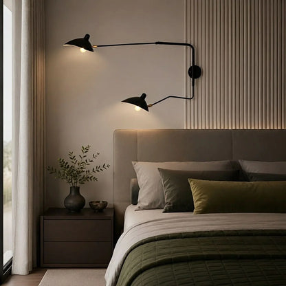 Wall Lamp Adjustable Swivel Arm Iron Construction