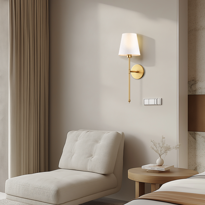 Wall Lamp Battery Powered Remote Dimmable Fabric Shade