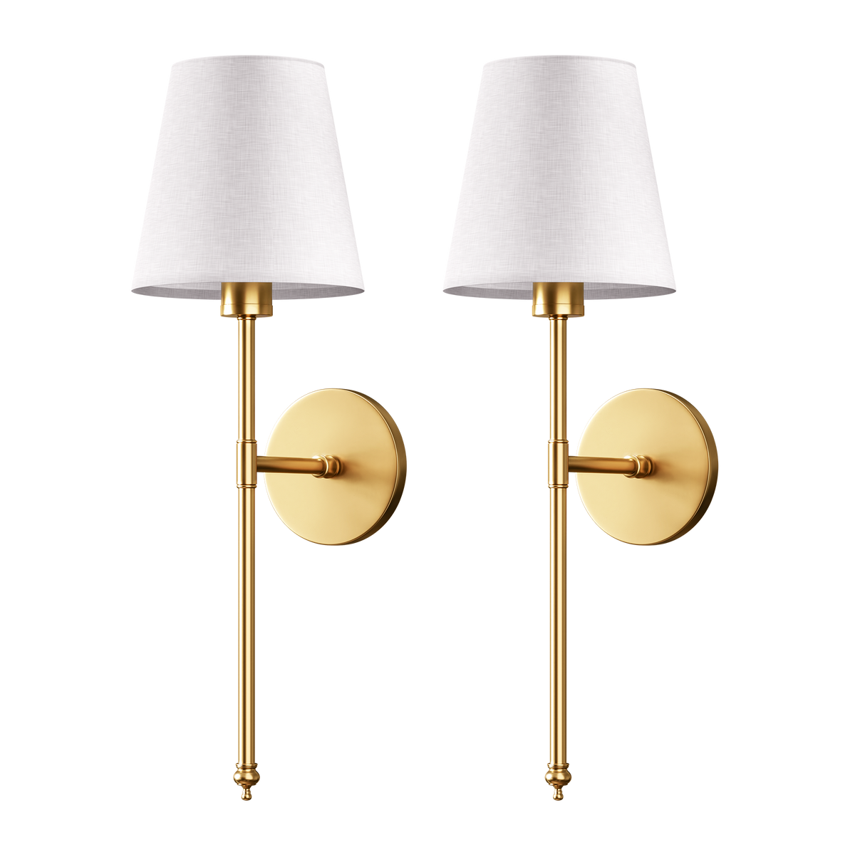 Wall Lamp Battery Powered Remote Dimmable Fabric Shade