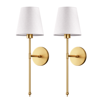Wall Lamp Battery Powered Remote Dimmable Fabric Shade