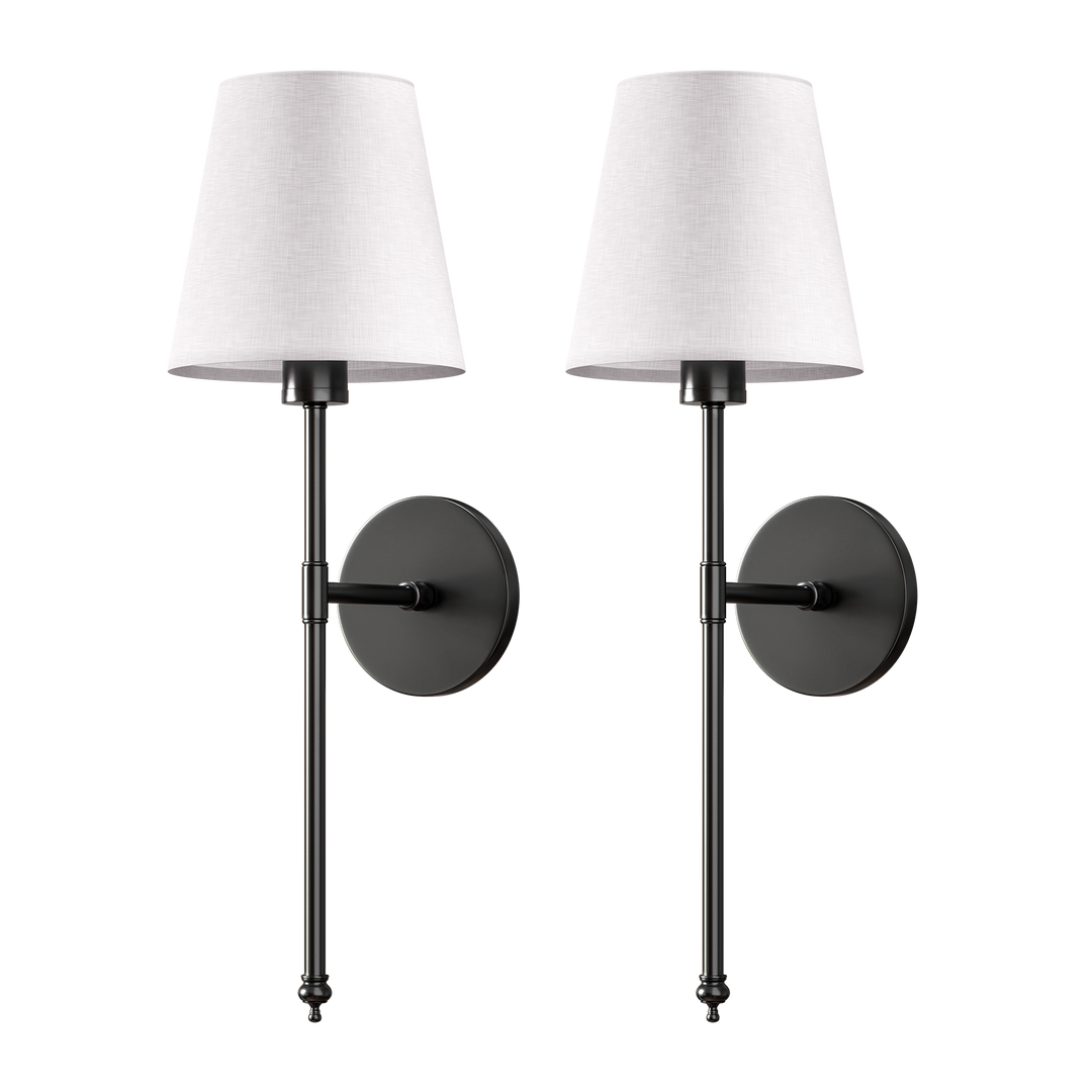 Wall Lamp Battery Powered Remote Dimmable Fabric Shade