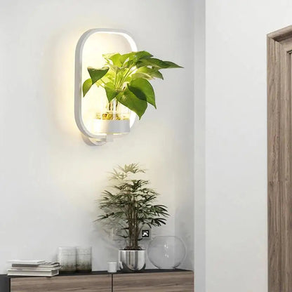 Wall Lamp Botanical Plant Holder Glare-Free Light