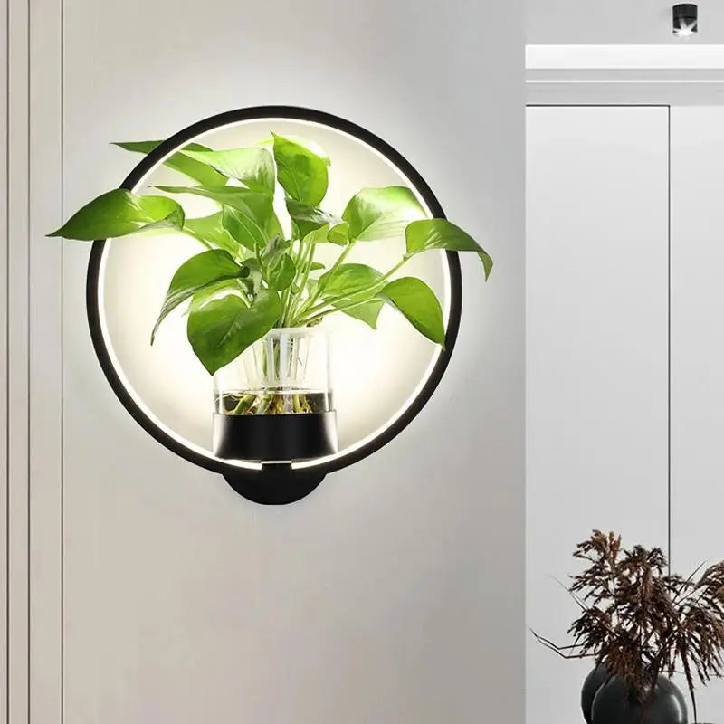 Wall Lamp Botanical Plant Holder Glare-Free Light