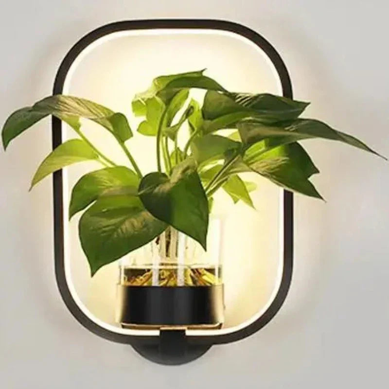 Wall Lamp Botanical Plant Holder Glare-Free Light