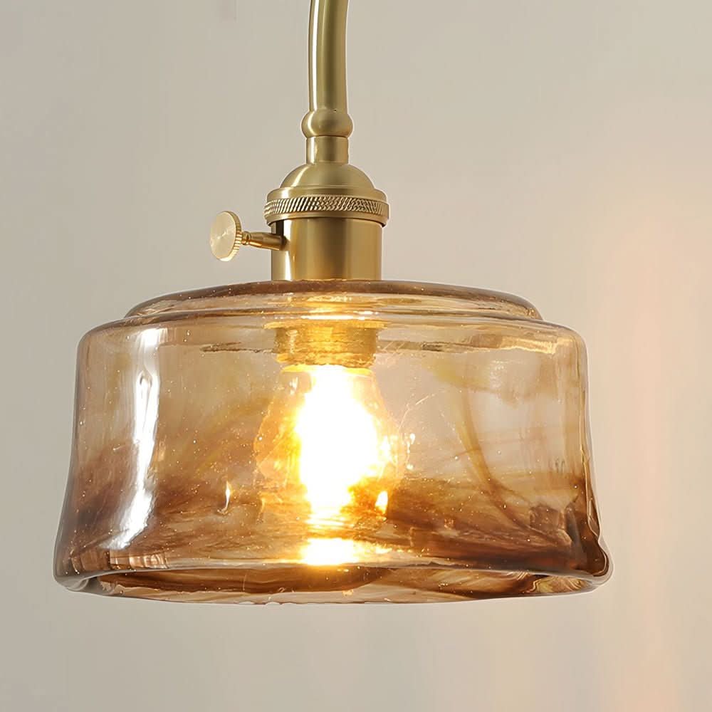Wall Lamp Diffused Glass Vintage Brass