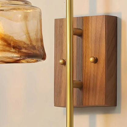 Wall Lamp Diffused Glass Vintage Brass