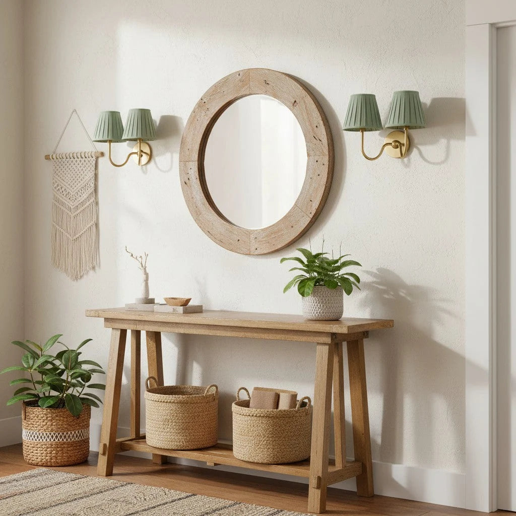 Wall Lamp Fabric Shade Soft Diffused Light Dimmable