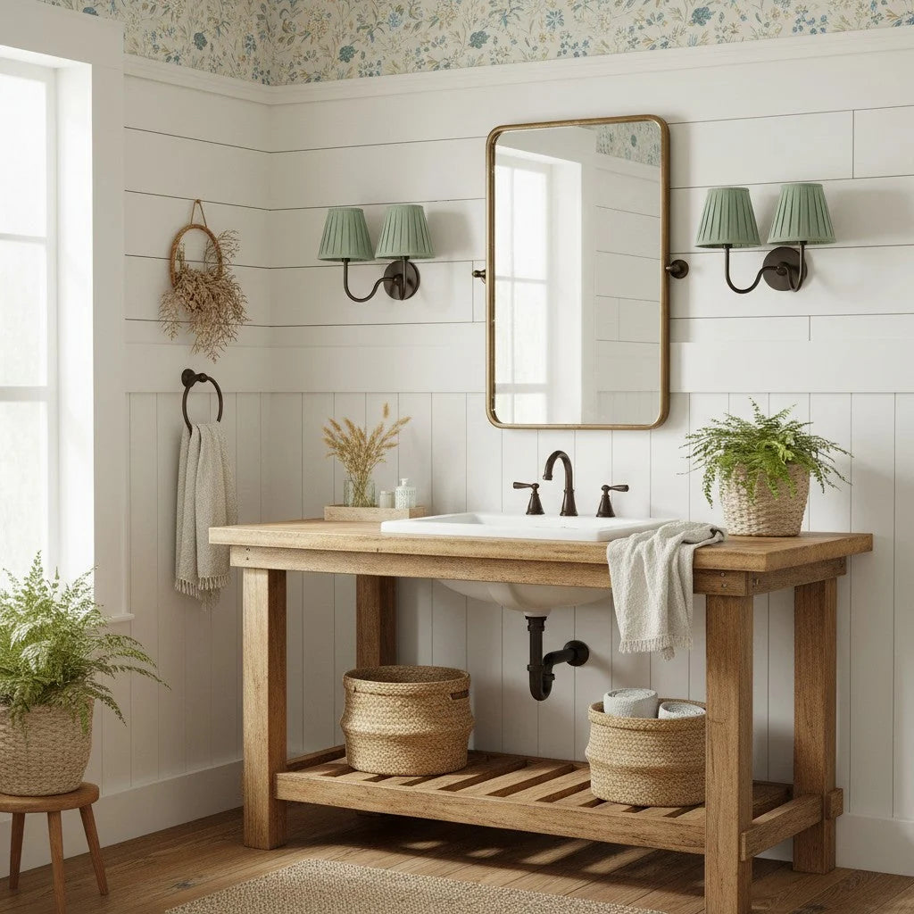 Wall Lamp Fabric Shade Soft Diffused Light Dimmable