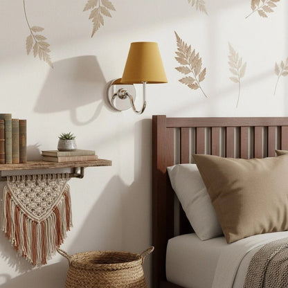 Wall Lamp Fabric Shade Soft Diffused Light Dimmable