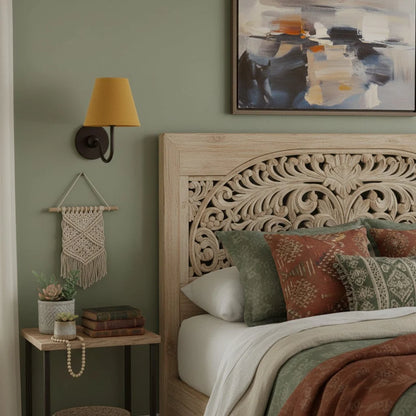 Wall Lamp Fabric Shade Soft Diffused Light Dimmable