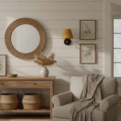 Wall Lamp Fabric Shade Soft Diffused Light Dimmable