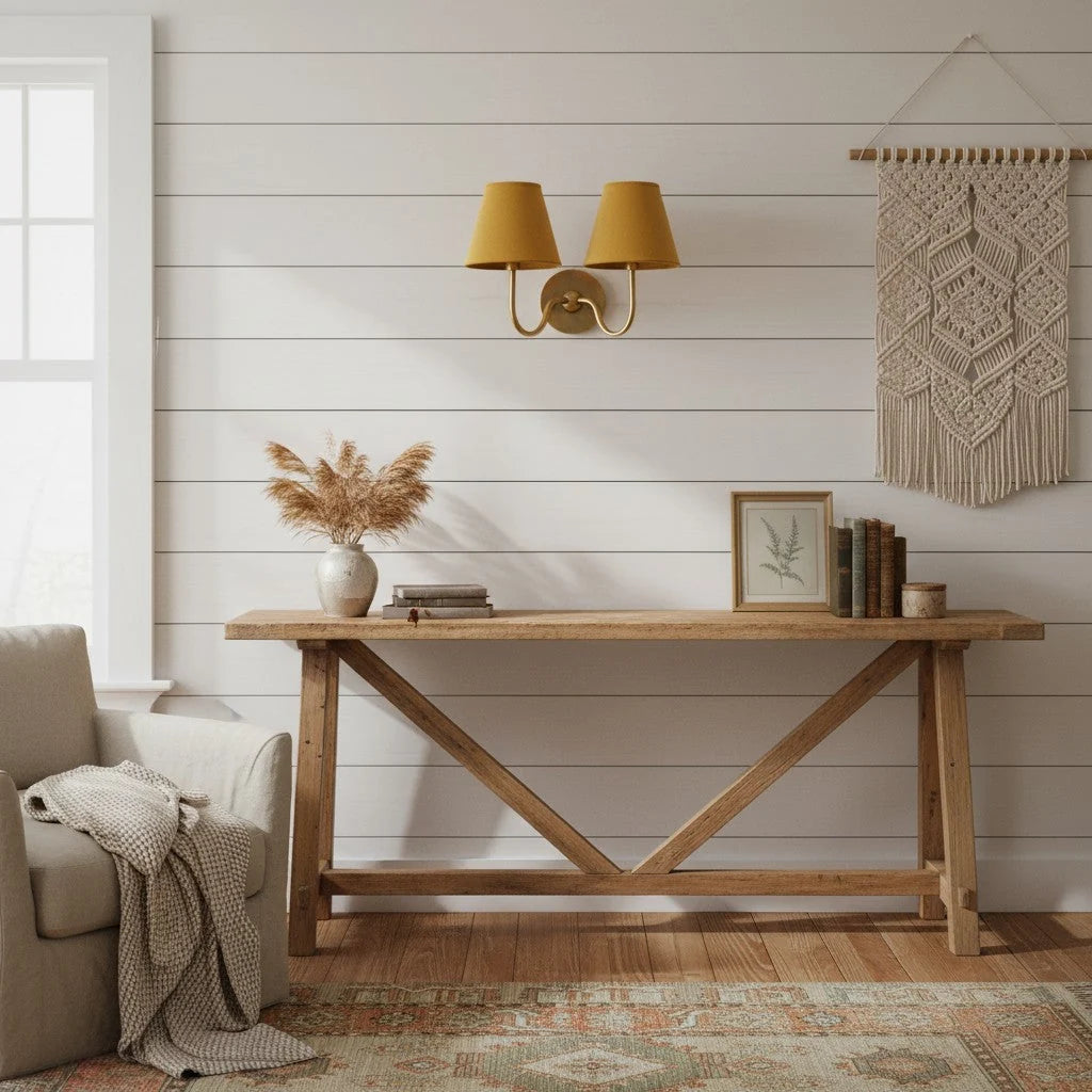 Wall Lamp Fabric Shade Soft Diffused Light Dimmable