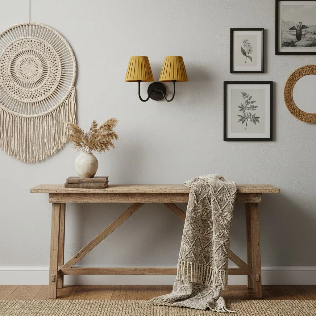Wall Lamp Fabric Shade Soft Diffused Light Dimmable