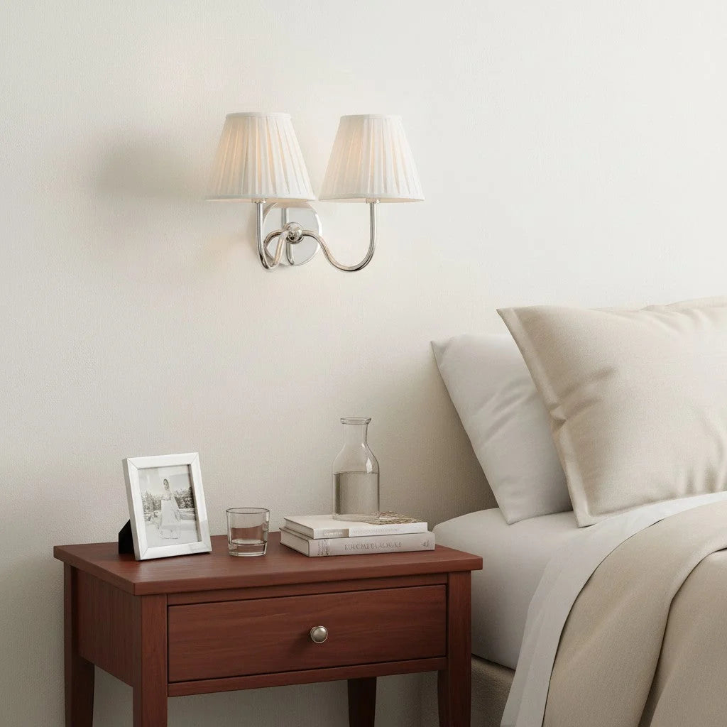 Wall Lamp Fabric Shade Soft Diffused Light Dimmable